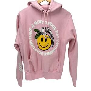 Champion Hoodie‎ Womens Small Pink HAVE A NORTHSIDE DAY Pullover Reverse Weave